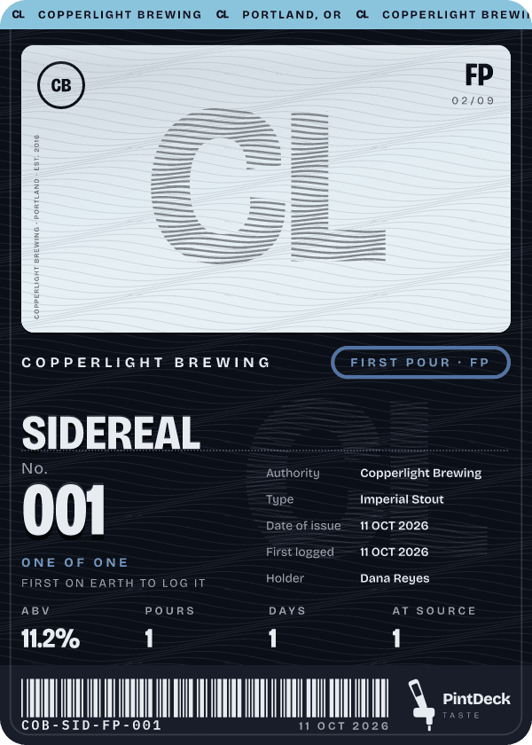 Sidereal, First Pour