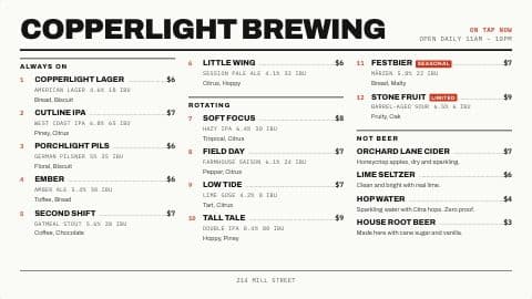 House Tap List theme